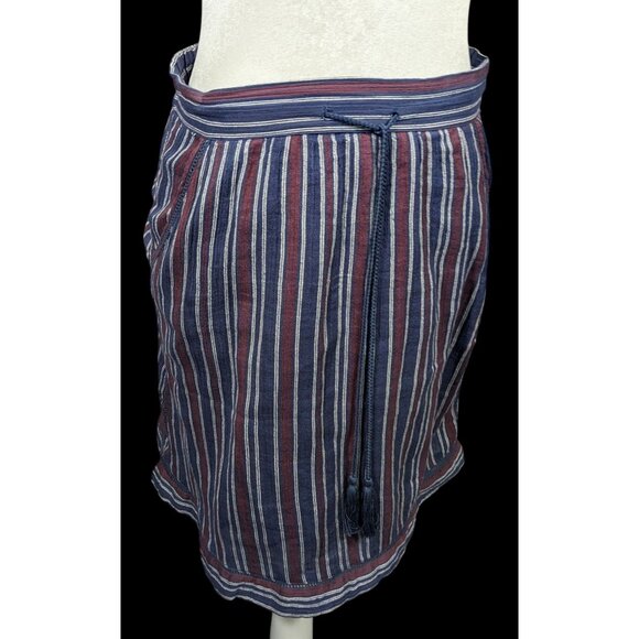 Indie & Cold San Sebastian Retro Bohemian Red And Blue Striped Skirt Size Small - Picture 3 of 10